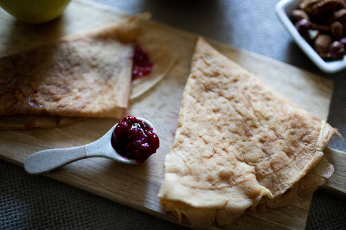 Quelques crêpes et de la confiture