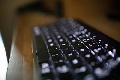 Un clavier allumé