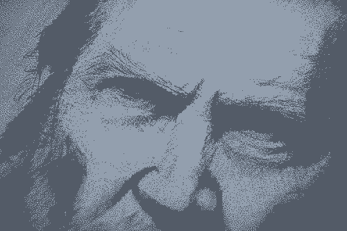 A pencil portrait of a face that kinda looks like jeff bridges