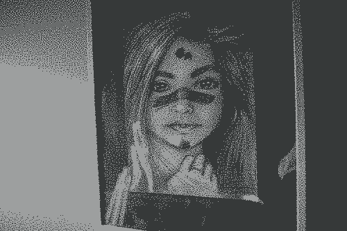 Complete drawing of the Girl on a blue background