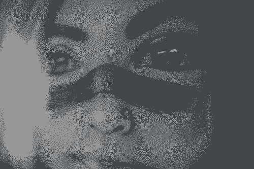 Pencil drawing of a girl with war marks on her face
